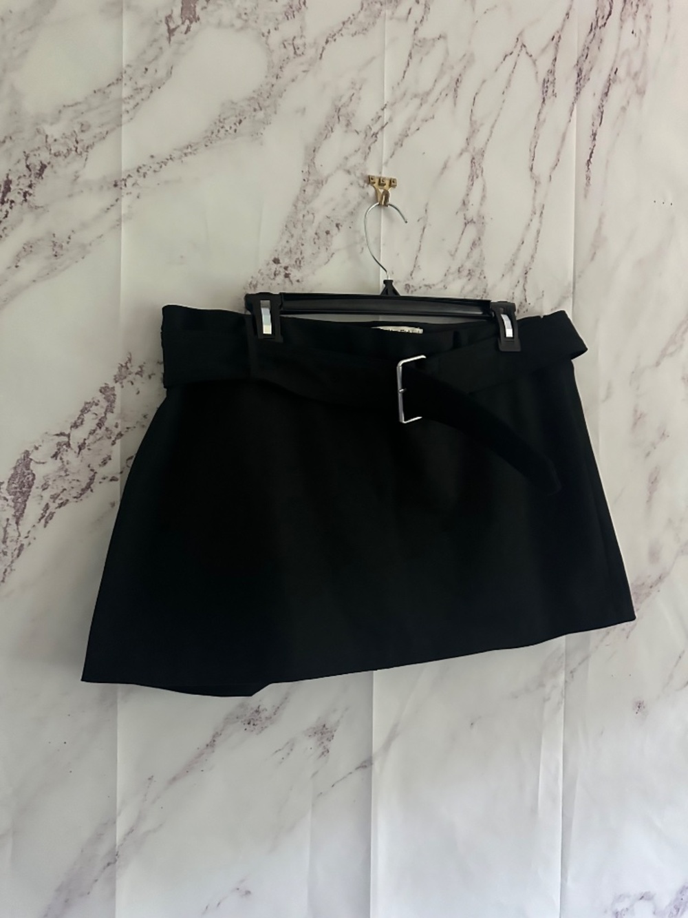 ABERCROMBIE & FITCH BLACK BELTED MINI SKIRT/SKORT - CURVE LOVE WOMENS LARGE NWT - Picture 4 of 9